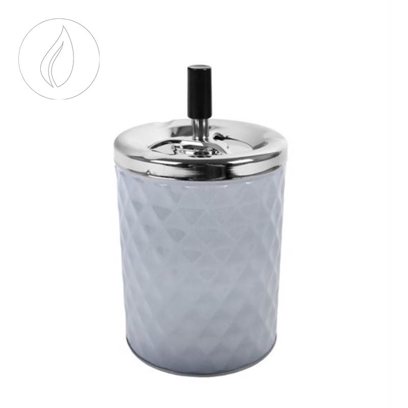 Metal ashtray with honeycomb structure chrome / white